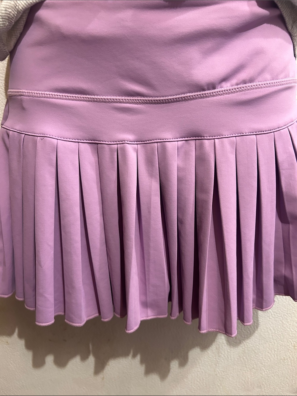 High-Rise Lavender Pleated Skater Skirt - Women's Active Skirt - Picture 5 of 5